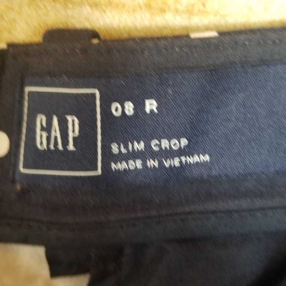 Gap Slim Cropped Polka Dot Pants size 8 Navy White - Picture 3 of 6